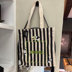 Forever 21 Beetlejuice Striped Tote Bag